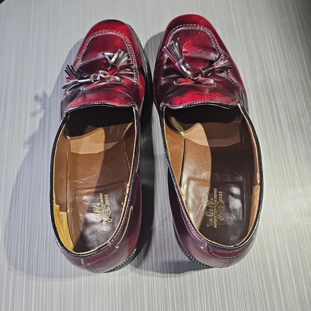 Johnston & Murphy Aristocraft Cordovan/Burgundy Tassel‎ Loafers Men's Size 8.5